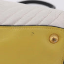 Miu Miu Biker Hand Bag Leather 2way Yellow Gold Auth 207612A-14