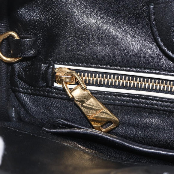 Miu Miu Biker Hand Bag Leather 2way Yellow Gold Auth 207612A