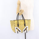Miu Miu Biker Hand Bag Leather 2way Yellow Gold Auth 207612A-25