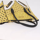 Miu Miu Biker Hand Bag Leather 2way Yellow Gold Auth 207612A-6