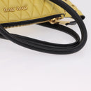 Miu Miu Biker Hand Bag Leather 2way Yellow Gold Auth 207612A-7