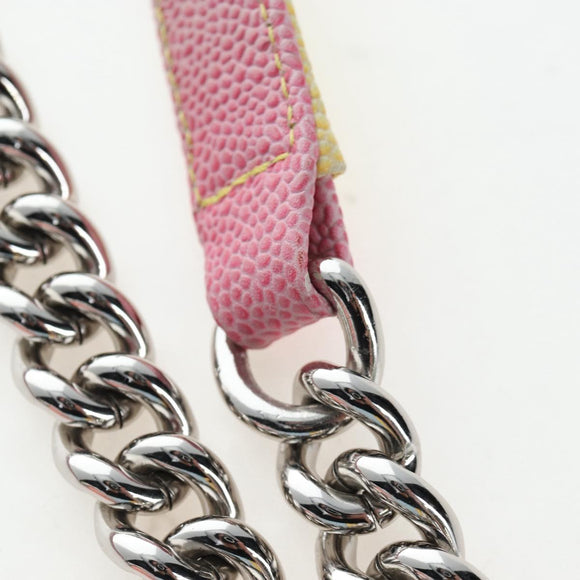 CHANEL Boy chanel Matelasse Chain Bag Caviar Skin Multicolor CC Auth 207613SM