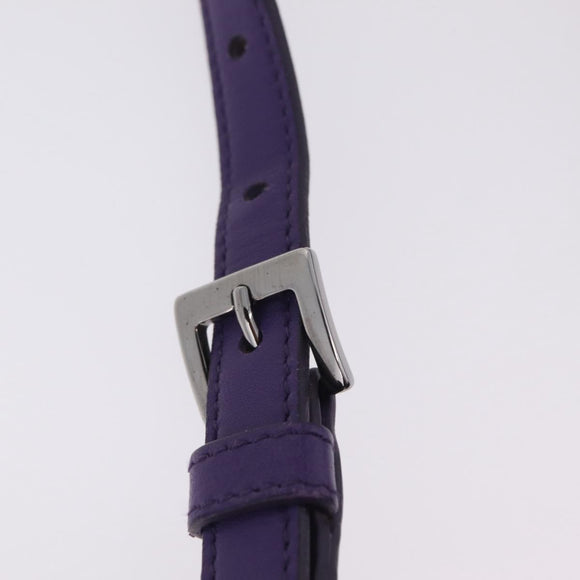 Miu Miu Shoulder Bag Leather Purple Silver Auth 207614V