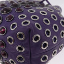 Miu Miu Shoulder Bag Leather Purple Silver Auth 207614V-18