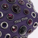 Miu Miu Shoulder Bag Leather Purple Silver Auth 207614V-19
