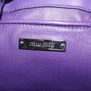 Miu Miu Shoulder Bag Leather Purple Silver Auth 207614V-20