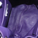 Miu Miu Shoulder Bag Leather Purple Silver Auth 207614V-11