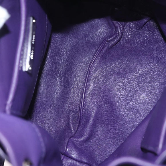 Miu Miu Shoulder Bag Leather Purple Silver Auth 207614V