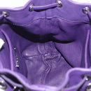 Miu Miu Shoulder Bag Leather Purple Silver Auth 207614V-21