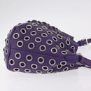 Miu Miu Shoulder Bag Leather Purple Silver Auth 207614V-3