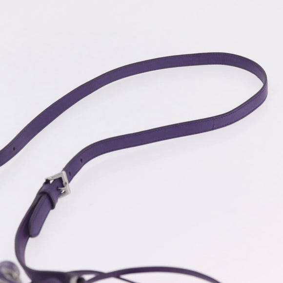 Miu Miu Shoulder Bag Leather Purple Silver Auth 207614V