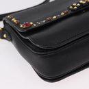 Miu Miu Shoulder Bag Leather Black Gold Auth 207615V-15