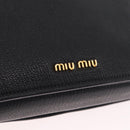 Miu Miu Shoulder Bag Leather Black Gold Auth 207615V-19