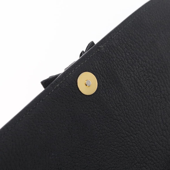 Miu Miu Shoulder Bag Leather Black Gold Auth 207615V