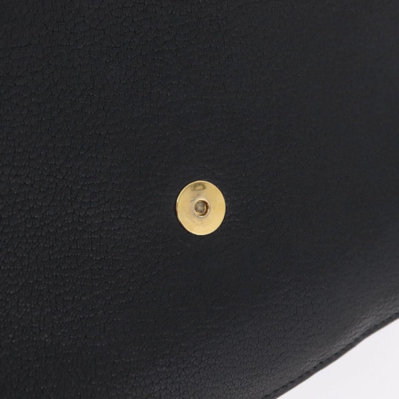 Miu Miu Shoulder Bag Leather Black Gold Auth 207615V