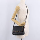 Miu Miu Shoulder Bag Leather Black Gold Auth 207615V-33