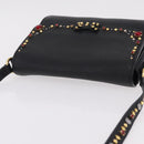 Miu Miu Shoulder Bag Leather Black Gold Auth 207615V-6
