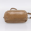 Miu Miu Hand Bag Leather 2way Brown Silver Auth 207616V-5