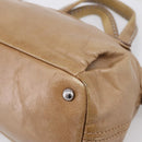 Miu Miu Hand Bag Leather 2way Brown Silver Auth 207616V-15