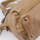 Miu Miu Hand Bag Leather 2way Brown Silver Auth 207616V-16