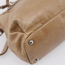 Miu Miu Hand Bag Leather 2way Brown Silver Auth 207616V-18