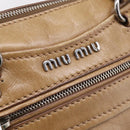 Miu Miu Hand Bag Leather 2way Brown Silver Auth 207616V-19
