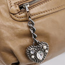 Miu Miu Hand Bag Leather 2way Brown Silver Auth 207616V-20