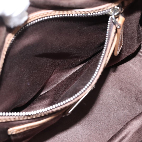 Miu Miu Hand Bag Leather 2way Brown Silver Auth 207616V