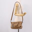 Miu Miu Hand Bag Leather 2way Brown Silver Auth 207616V-27