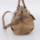 Miu Miu Hand Bag Leather 2way Brown Silver Auth 207616V-4