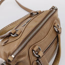Miu Miu Hand Bag Leather 2way Brown Silver Auth 207616V-6