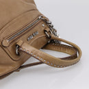 Miu Miu Hand Bag Leather 2way Brown Silver Auth 207616V-7