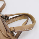 Miu Miu Hand Bag Leather 2way Brown Silver Auth 207616V-8