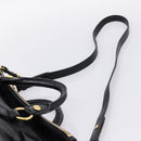 Miu Miu Hand Bag Vitellolux 2way Black Gold Auth 207617SAM-15