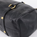 Miu Miu Hand Bag Vitellolux 2way Black Gold Auth 207617SAM-16