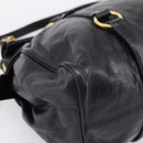 Miu Miu Hand Bag Vitellolux 2way Black Gold Auth 207617SAM-17