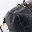 Miu Miu Hand Bag Vitellolux 2way Black Gold Auth 207617SAM-19