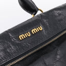 Miu Miu Hand Bag Vitellolux 2way Black Gold Auth 207617SAM-20