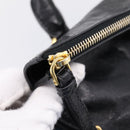 Miu Miu Hand Bag Vitellolux 2way Black Gold Auth 207617SAM-22