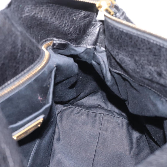 Miu Miu Hand Bag Vitellolux 2way Black Gold Auth 207617SAM