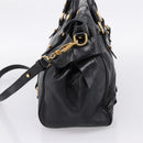 Miu Miu Hand Bag Vitellolux 2way Black Gold Auth 207617SAM-4