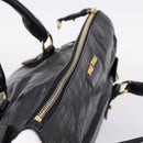 Miu Miu Hand Bag Vitellolux 2way Black Gold Auth 207617SAM-6