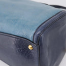 Miu Miu Hand Bag Vitellolux 2way Navy Gold Auth 207618-14