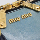 Miu Miu Hand Bag Vitellolux 2way Navy Gold Auth 207618-16