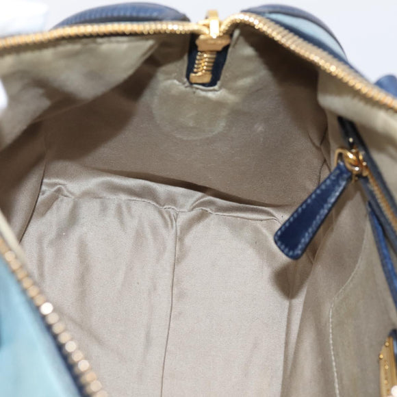 Miu Miu Hand Bag Vitellolux 2way Navy Gold Auth 207618