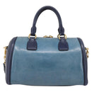 Miu Miu Hand Bag Vitellolux 2way Navy Gold Auth 207618-3