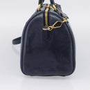 Miu Miu Hand Bag Vitellolux 2way Navy Gold Auth 207618-4