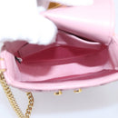 Miu Miu Matelasse Chain Shoulder Bag Leather Pink Gold Auth 207619V-11