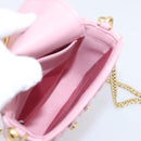 Miu Miu Matelasse Chain Shoulder Bag Leather Pink Gold Auth 207619V-19