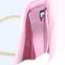 Miu Miu Matelasse Chain Shoulder Bag Leather Pink Gold Auth 207619V-20